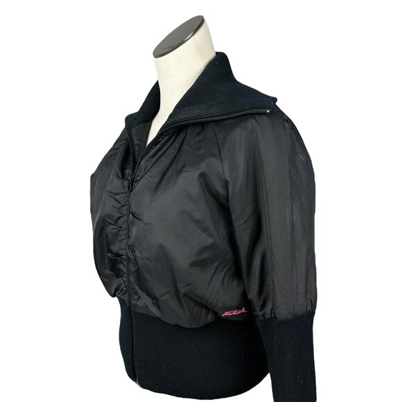 Killa by Miss Sixty Black Nylon 90s Cropped Collared Front Zip Jacket M - Picture 3 of 8